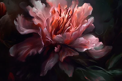 枯萎花朵的zbrush风格尖锐漫画画作