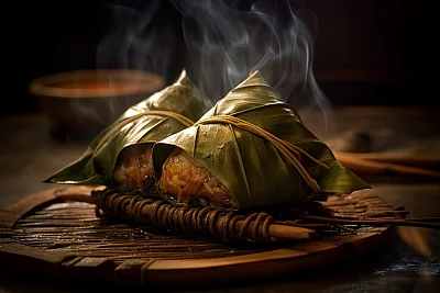 传统糯米粽子美食摄影