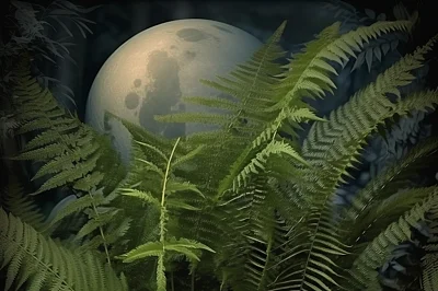 冥王星卫塞节满月蕨类植物照片