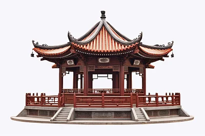 超现实主义中国古代八角亭3D模型
