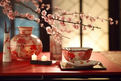 樱花铁板烧节日餐桌布置