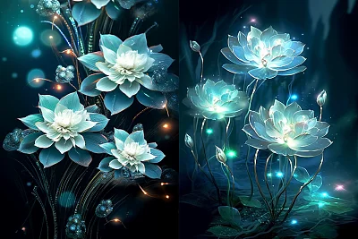 深色亚洲风格桌面壁纸花朵设计