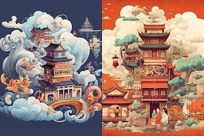 彩云品牌年轻化插画设计