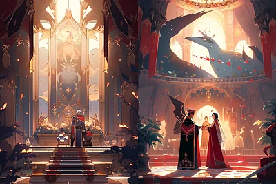 神圣加冕仪式魔幻插画