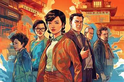 Q版人物中国城市冒险漫画