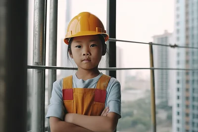 儿童建筑师装修公寓窗边