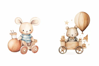 幼儿木制玩具水彩剪贴画