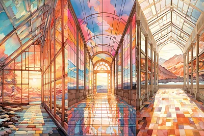 梦幻水彩建筑插图艺术