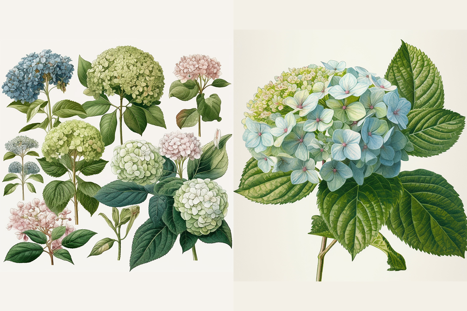 绣球花植物插图设计