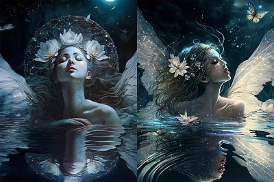 星空下的水仙女升天