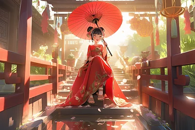 迪士尼风格中国女孩春雨3D动画