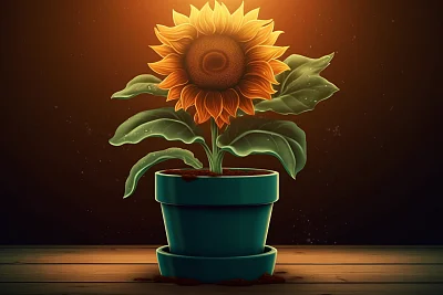 神圣光芒向日葵插图
