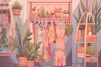 简约时尚精品店高档服装配饰