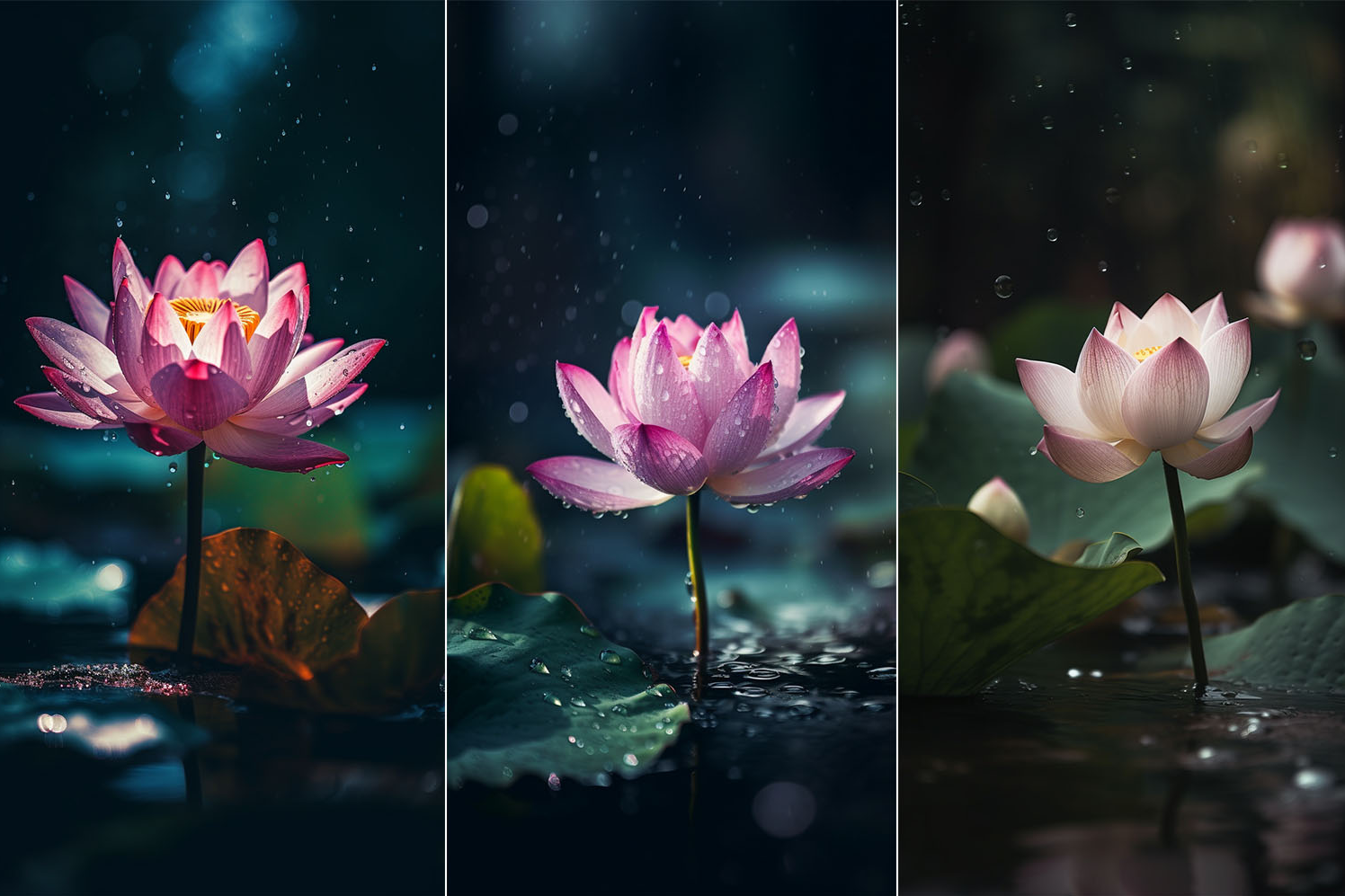 模糊背景莲花绽放