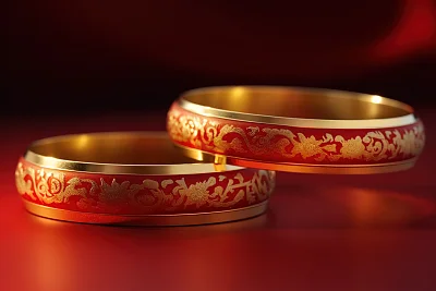 金色手镯中国肖像风格