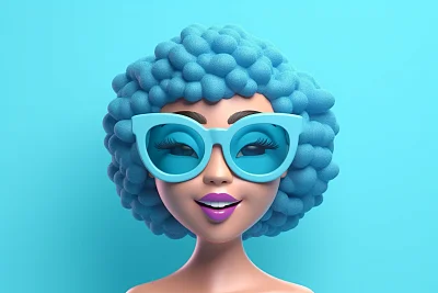3D女性卡通人物可爱形象