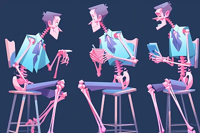 优雅森系风格3D矢量动画男人