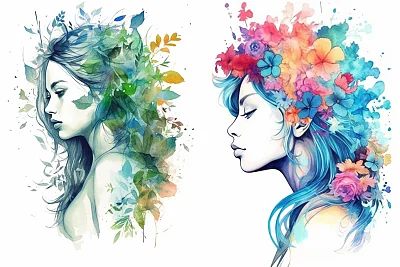 水彩风格艺术插图设计