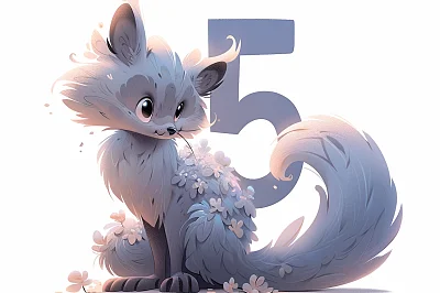 淡蓝色蓬松字母生日印刷品