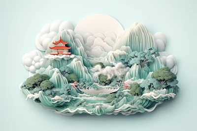 中国传统风格插画