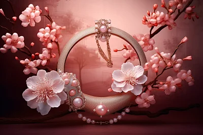 母亲节中国风珠宝创意海报