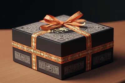 东周风格黑白婚礼礼品包装设计