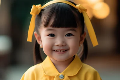 快乐小女孩卡通肖像