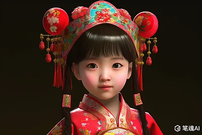 唐朝风格小公主卡通形象