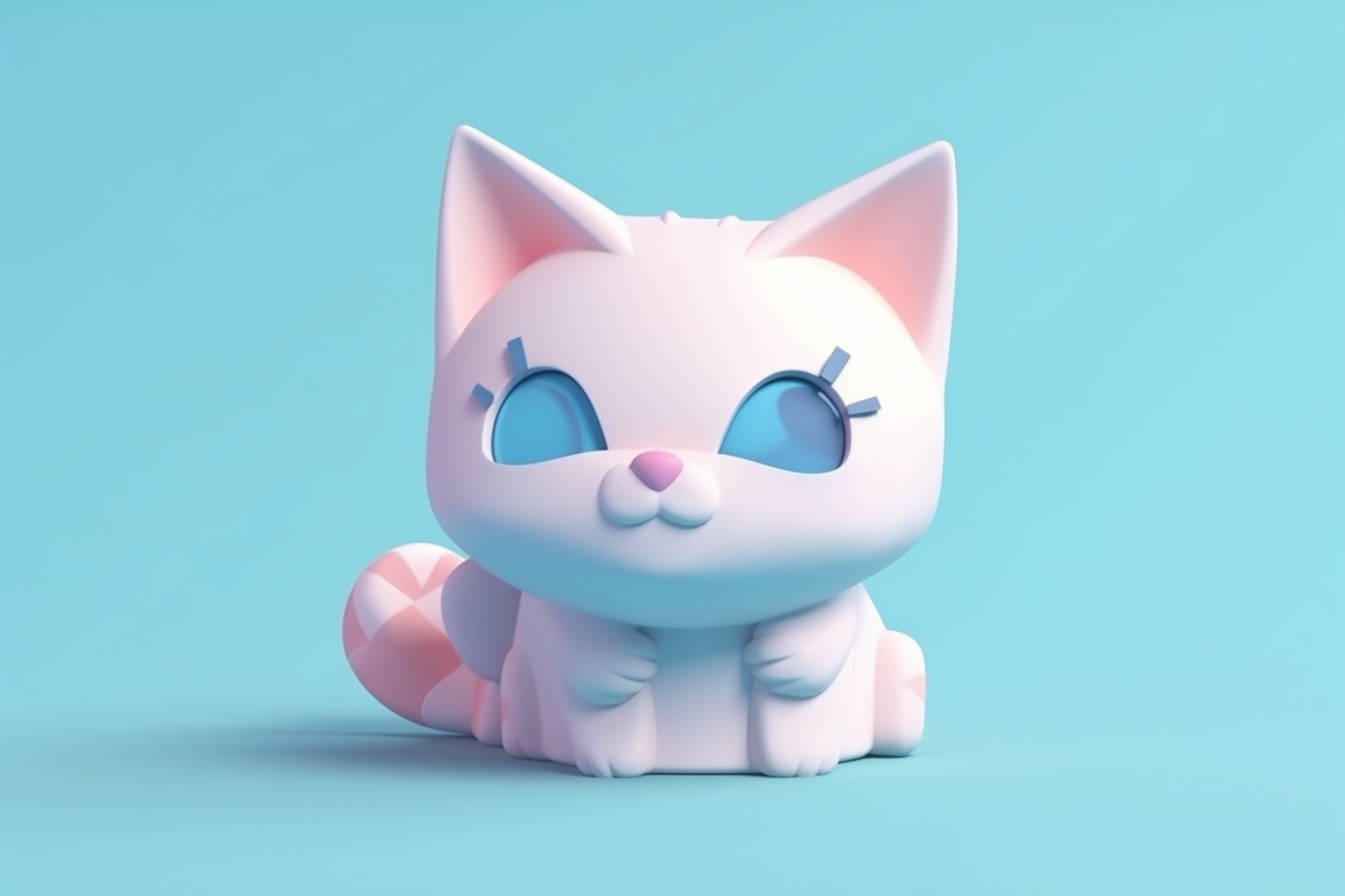 可爱3D猫表情符号设计