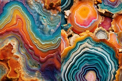 晶洞矿物结晶漩涡图案