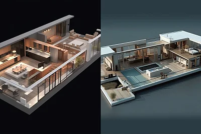 现代豪华L形住宅设计