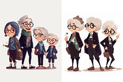 时髦奶奶儿童书籍插画