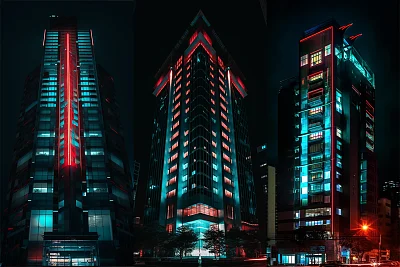 现代建筑夜景摄影