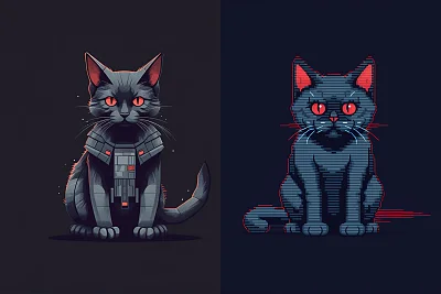 像素艺术俄罗斯蓝猫达斯维达