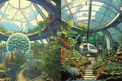 穹顶内部生态植物园