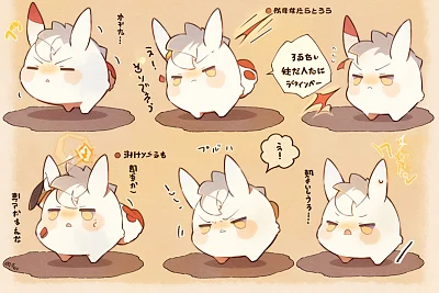 兔子表情插图集可爱漫画风格