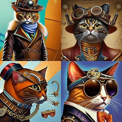 猫飞行员蒸汽朋克风格服装