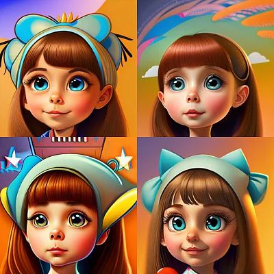卡通风格少女插画