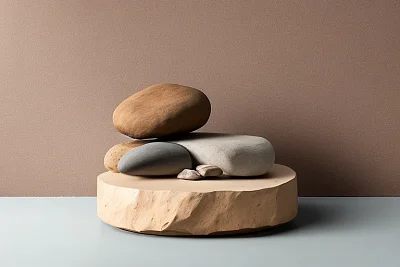 极简岩石讲台自然美展示