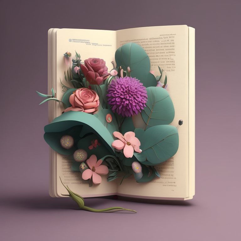 彩色3D花朵插图书