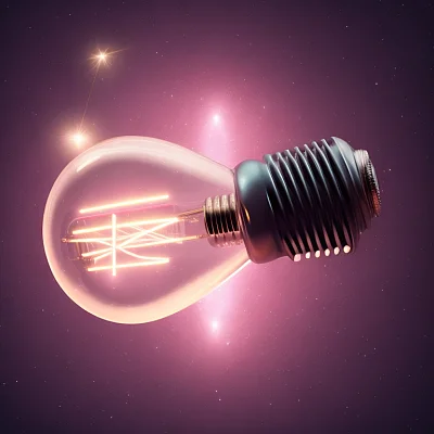 太空粉色灯泡星星漂浮