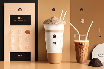 现代风格奶茶店室内设计