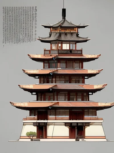 中国古典建筑大雁塔设计图纸