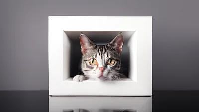 美国短毛猫白色背景高清写真