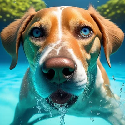 水下狗狗寻球搞笑表情