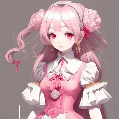 粉色动漫女孩可爱梦幻风格