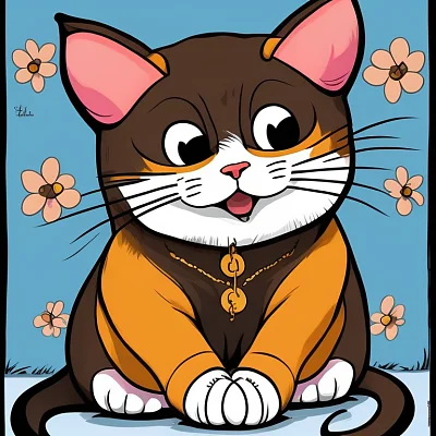 迪士尼风格天真骄傲卡通猫