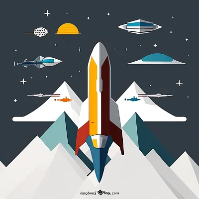 极简主义宇宙飞船剪贴画