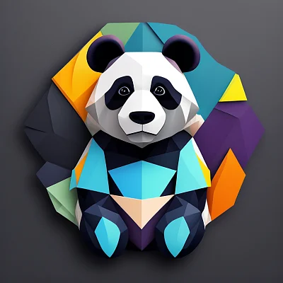 创意几何图形熊猫设计