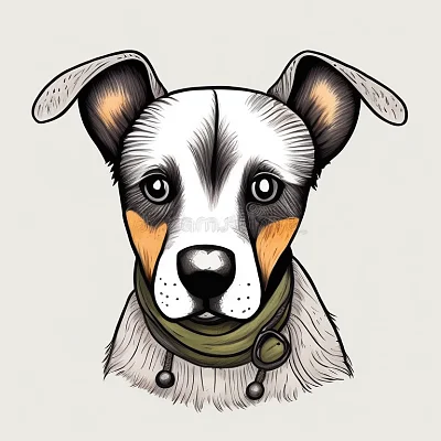 可爱手绘狗狗插画